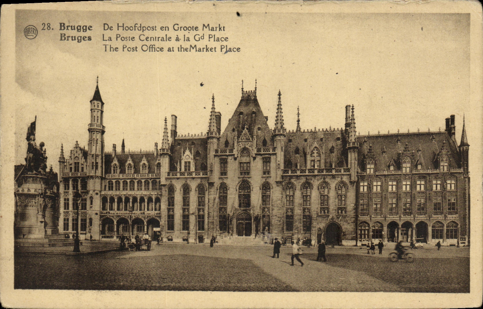 CPA Bruges La poste centrale a la grand place