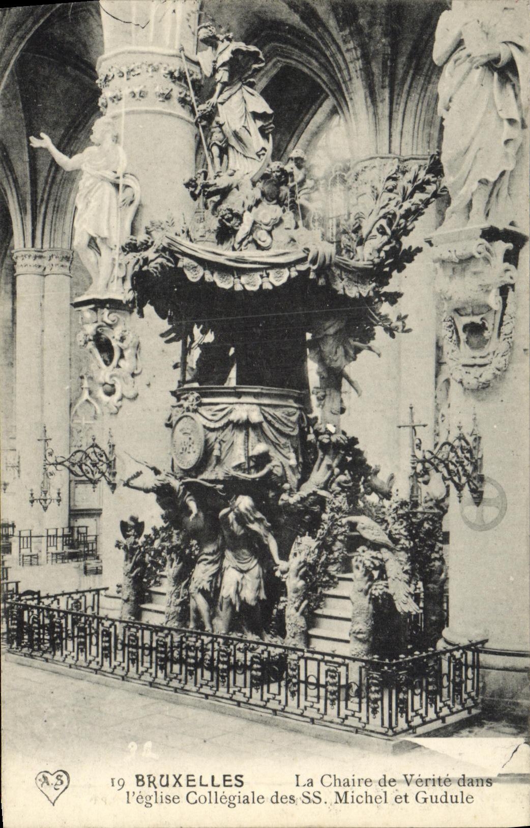 CPA Bruxelles La Chaire de Verite Dans l eglise Collegiale des SS Michel et Gudule