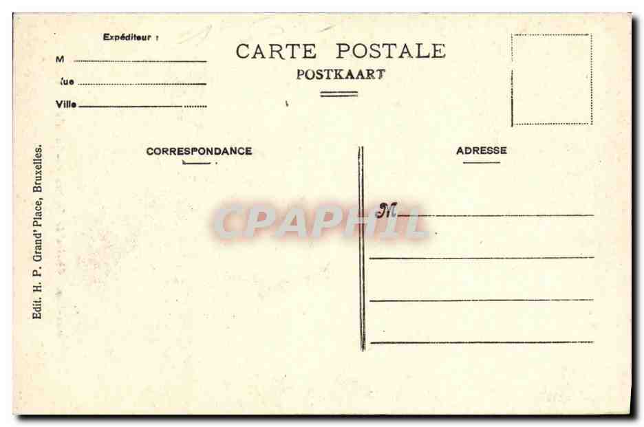 CPA Bruxelles Chaire de L eglise Ste Gudule — Rückseite