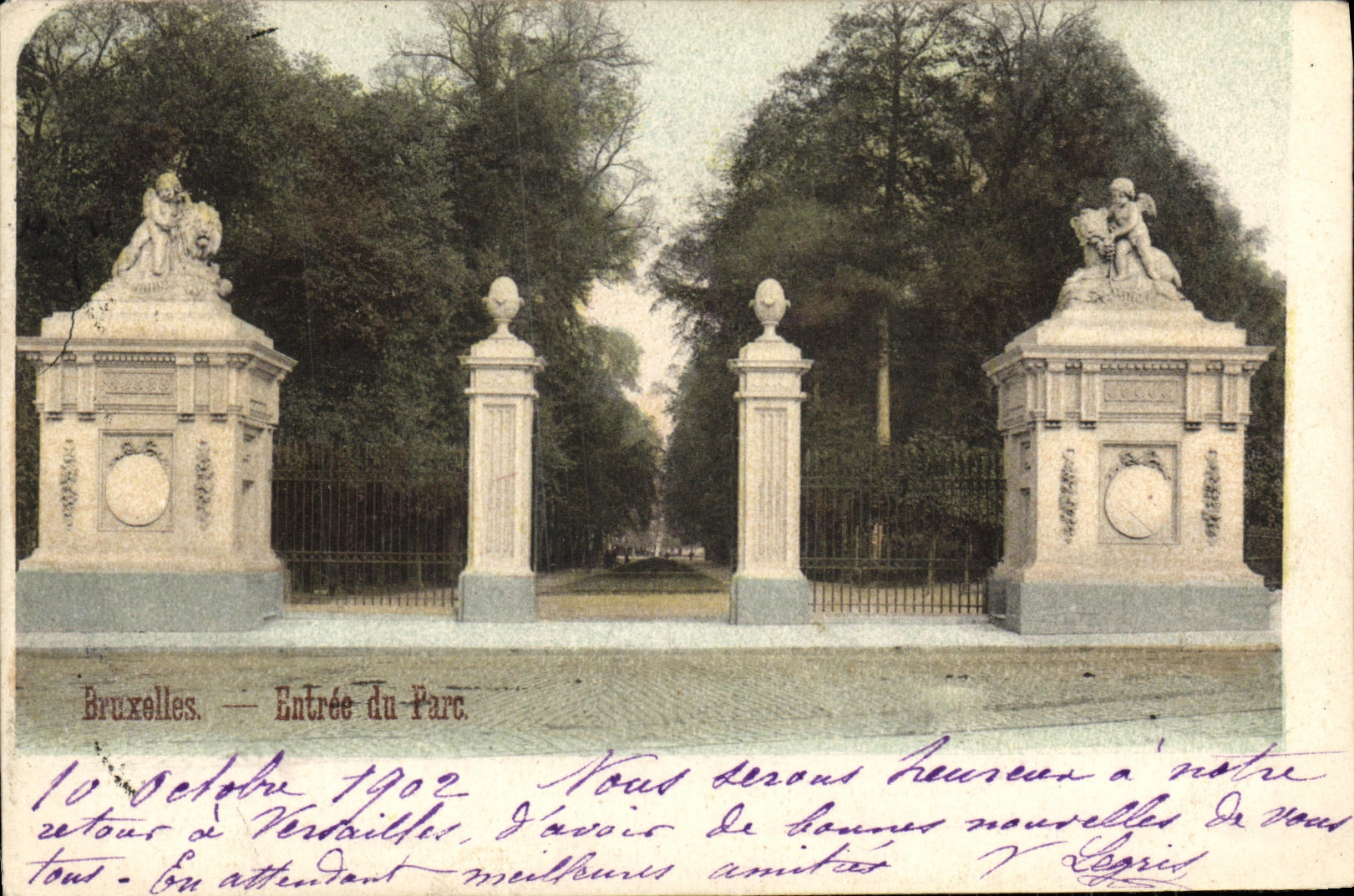Bruxelles — Entrée du Parc — Éditeur anonyme, n° de série non visible