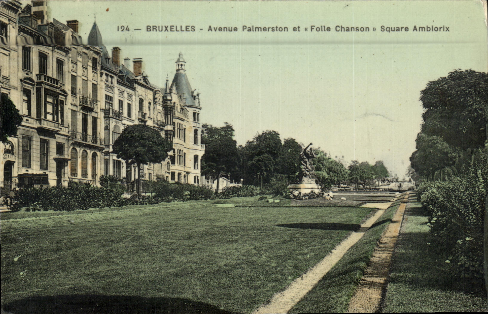 CPA Bruxelles Avenue Palmerston et Folle Chason Square Ambiorix