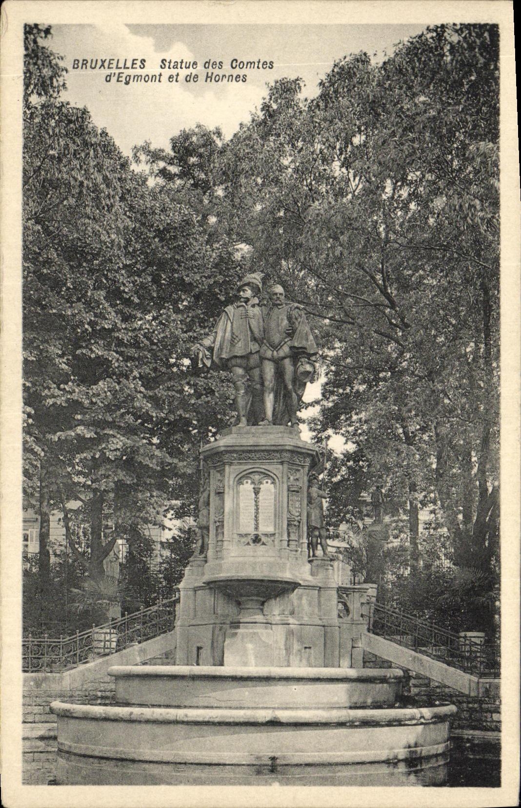 Bruxelles - Statue des Comtes d'Egmont et de Hornes — Éditeur H. F. grand'place, 36, Bruxelles