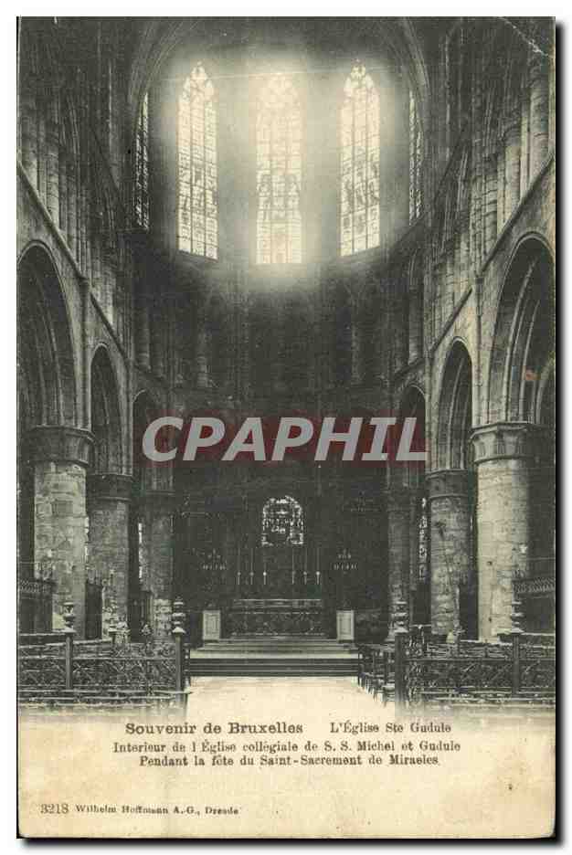 CPA Bruxelles Souvenir de L Eglise Ste Gudule Interieur de l eglise collegiale de SS Michel