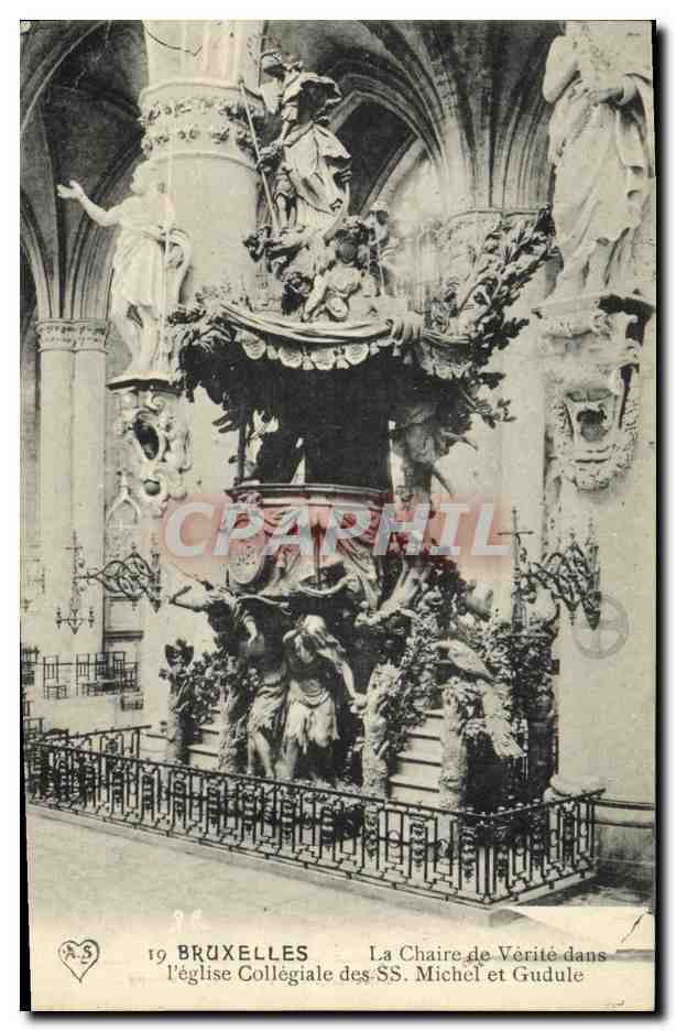 CPA Bruxelles La Chaire de Verite da Verite dans l Eglise Collegiale des SS Michel et Gudule