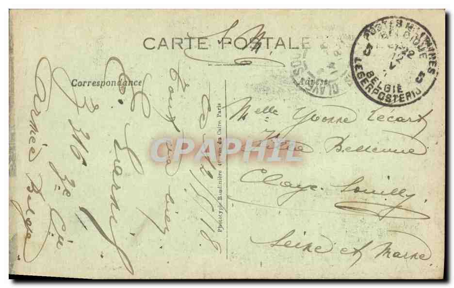 CPA Victoire de l Yser Le roi Albert et le president Poincare arrivent en auto — Rückseite