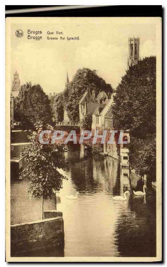 CPA Bruges Quai Vert Cygne