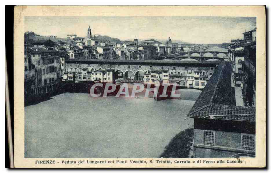 CPA Firenze Veduta dei Lungarni Coi Ponti Vecchio