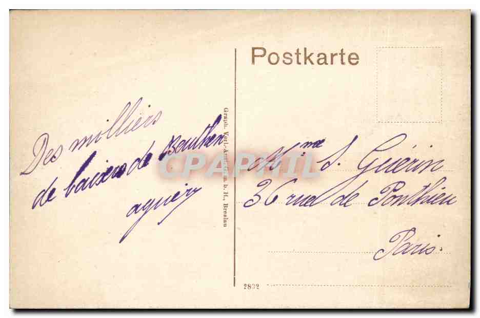 CPA Beuthen Blickuber den Kaiseplta mit Kath Kirche Pologne — Rückseite