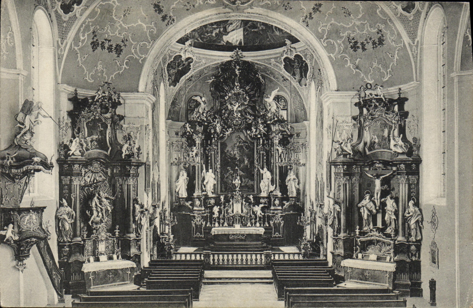 CPA Oberammergau Inneres der Kirche