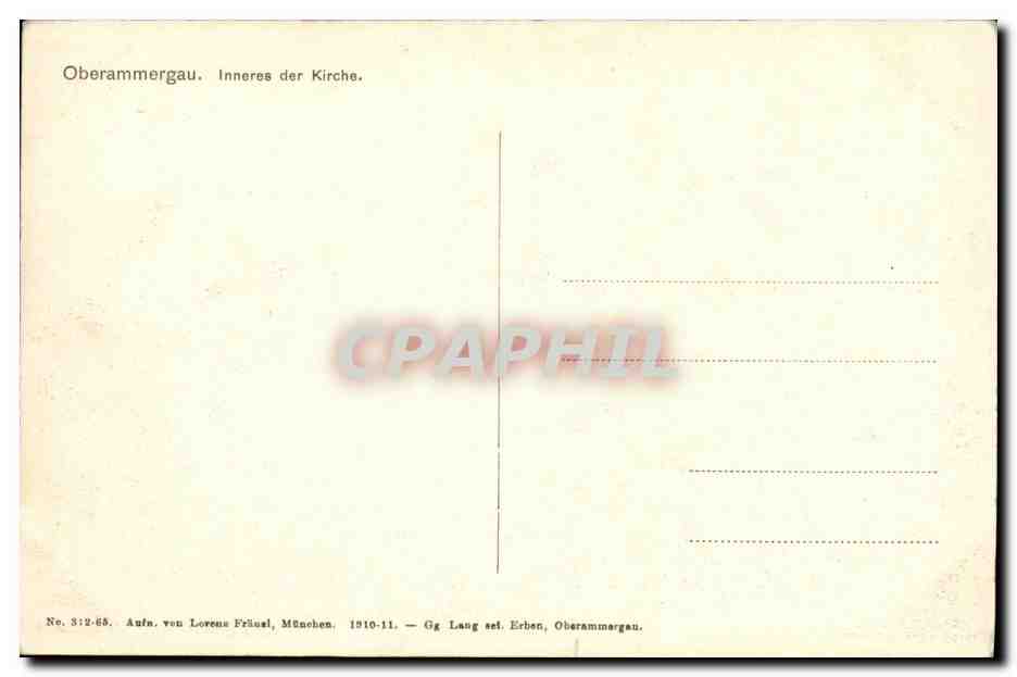 CPA Oberammergau Inneres der Kirche — Rückseite