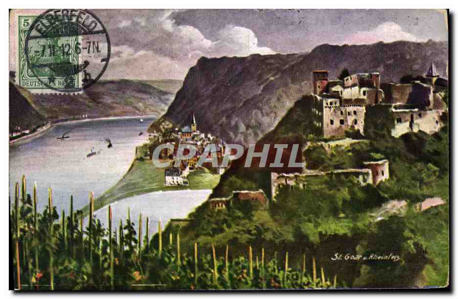 CPA Der Rhein St Goar Und Rheinfels