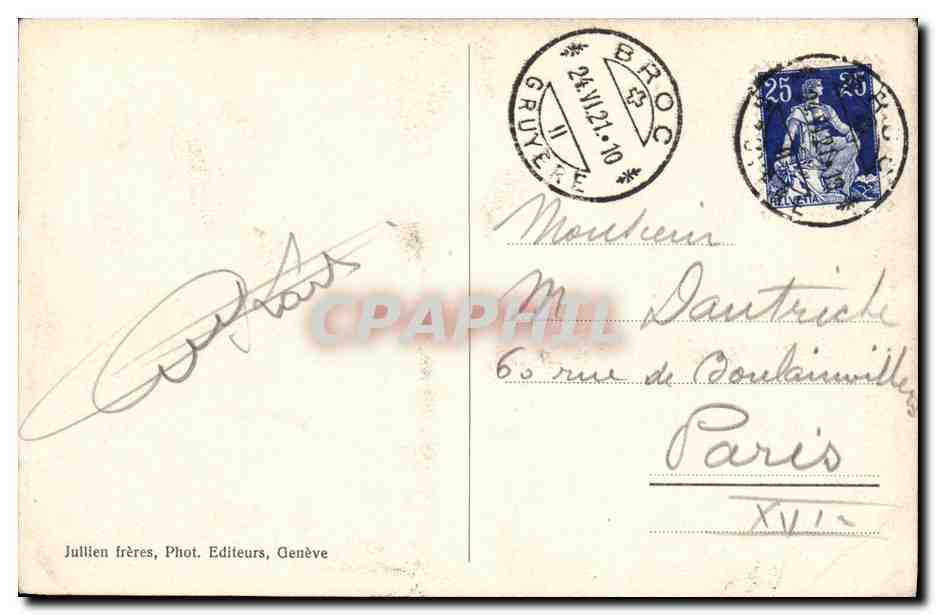 CPA Chateau de Chillon Salle des Chevaliers — Verso