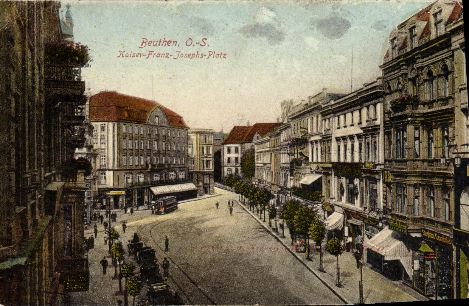 CPA Beuthen Kaiser Franz Joseph Platz Pologne