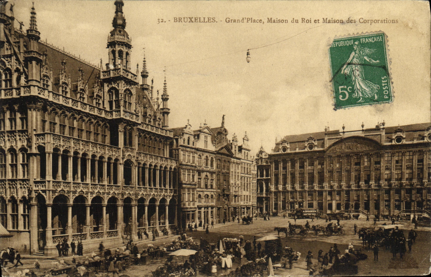 CPA Bruxelles Grand place Maison du roi et maison des corporations