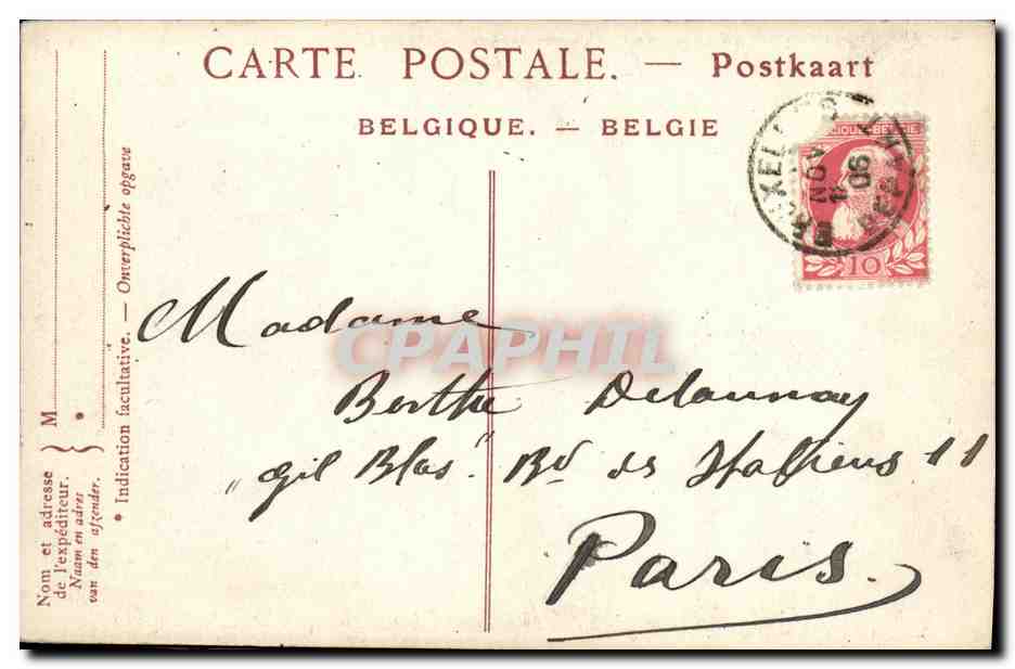 CPA Bruxelles La Colobne du Congres — Verso