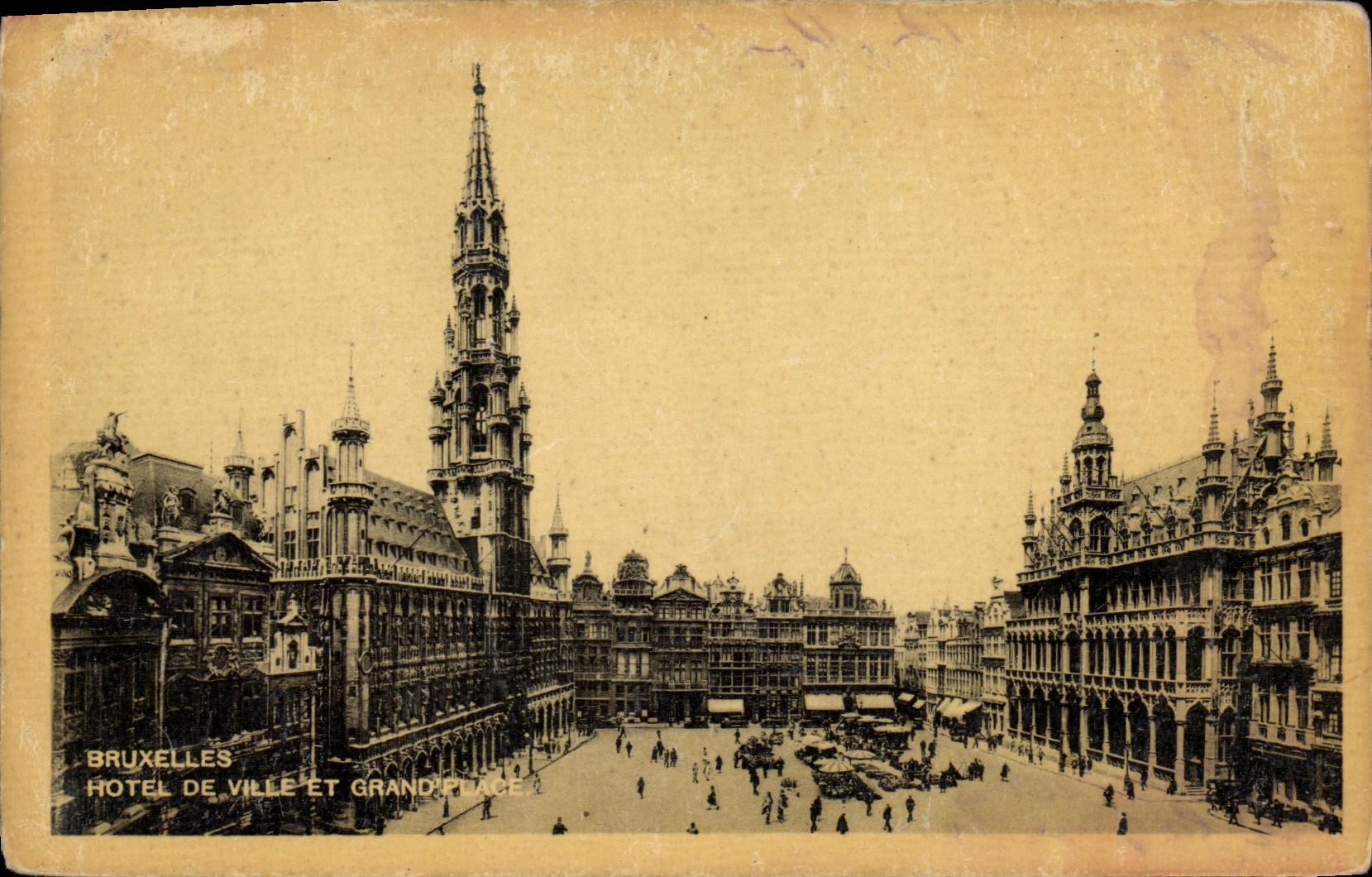 CPA Bruxelles Hotel de ville et grande place 