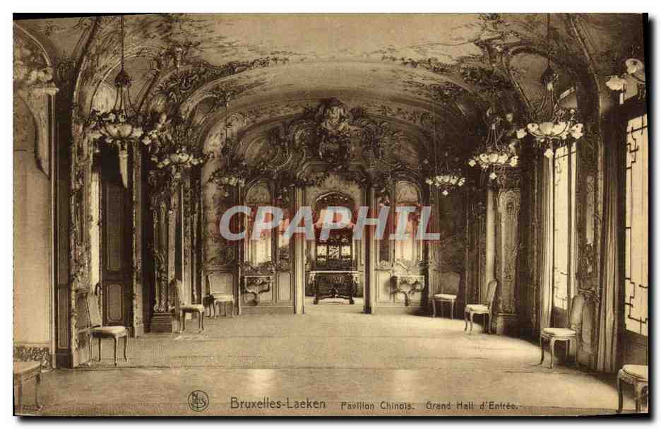 CPA Bruxelles Laeken Le Pavillon Chinois Grand hall d entree Chine China 