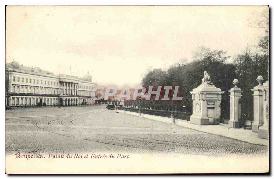 CPA Bruxelles Palais du Roi et Entree du Parc