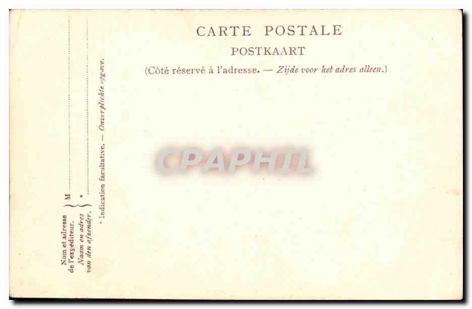 CPA Bruxelles Palais du Roi et Entree du Parc — Verso