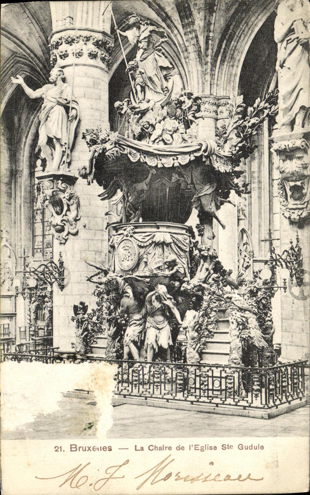 CPA Bruxelles La Chaire de L Eglise Ste Gudule