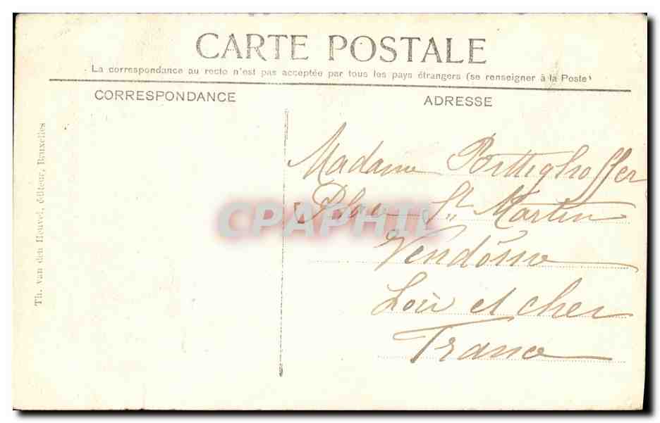 CPA Bruxelles La Chaire de L Eglise Ste Gudule — Verso