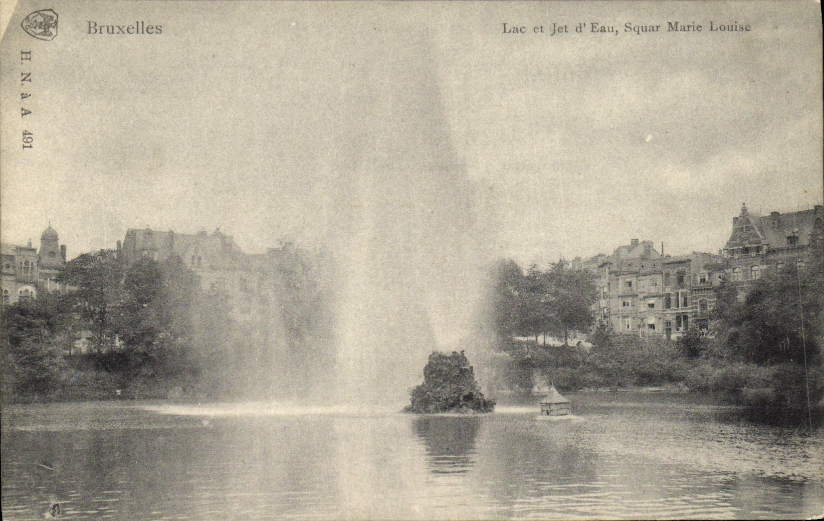 CPA Bruxelles Lac et jet d eau Square Marie Louise