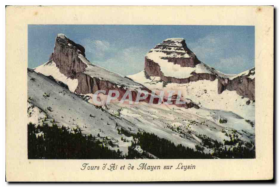 CPA Tours d Ai et de Mayen sur Leysin 