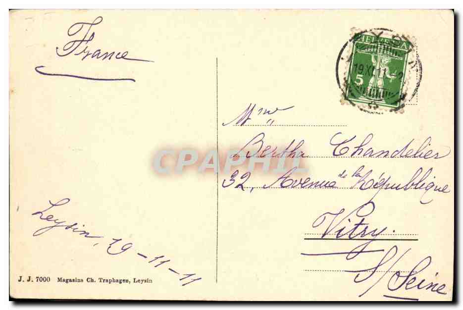 CPA Tours d Ai et de Mayen sur Leysin  — Rückseite