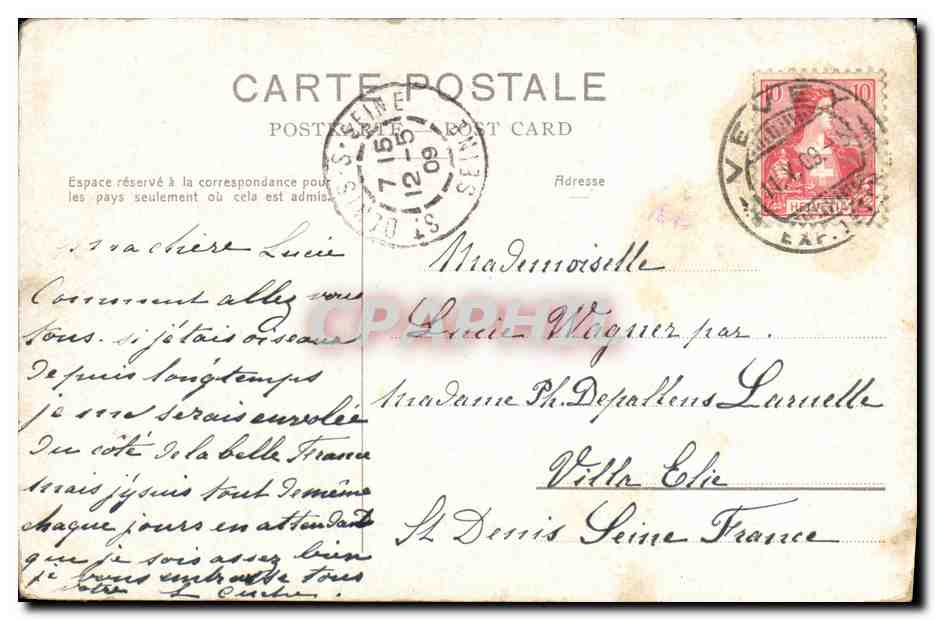 CPA Geneve Lac Leman — Rückseite