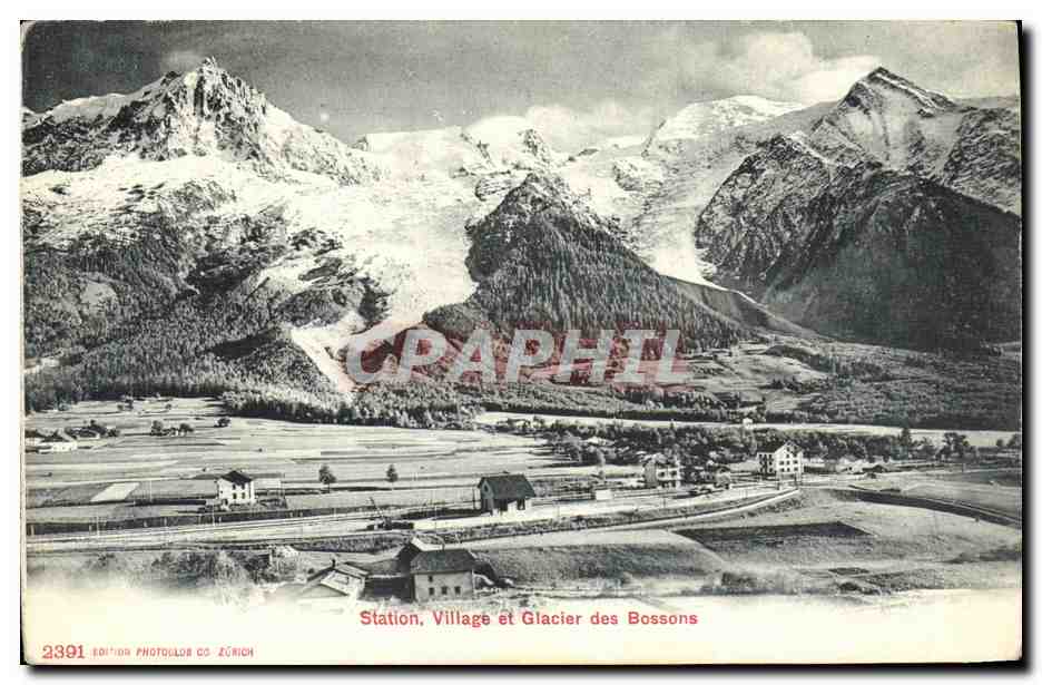 CPA Station Village et Glacier des Bossons