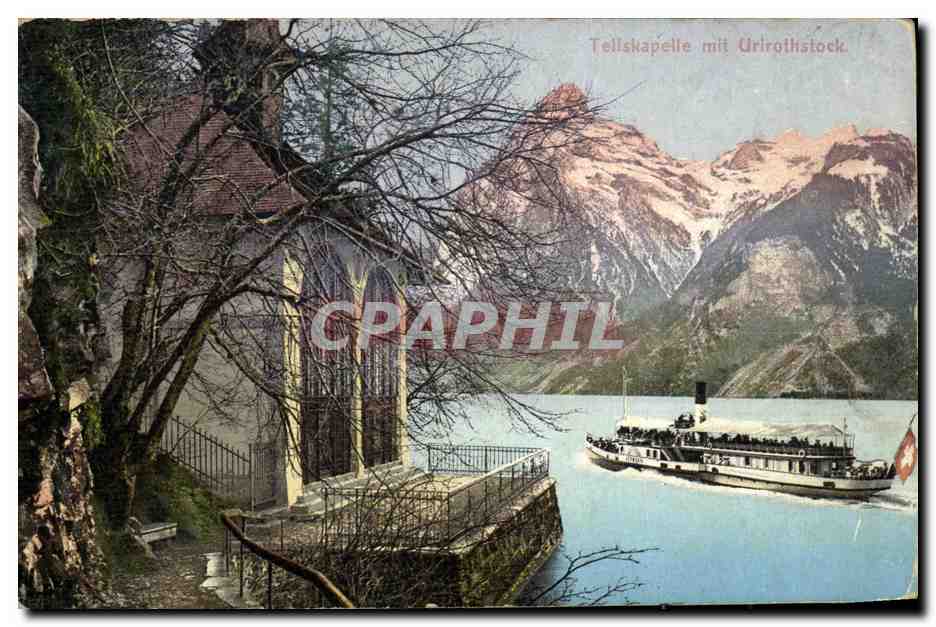 CPA Tellskapelle mit Urirotlistock Bateau