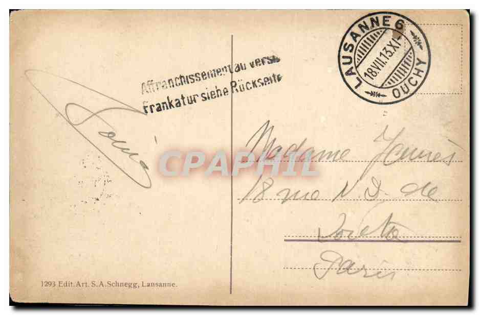 CPA Lac Leman les Mouettes et les Alpes — Rückseite