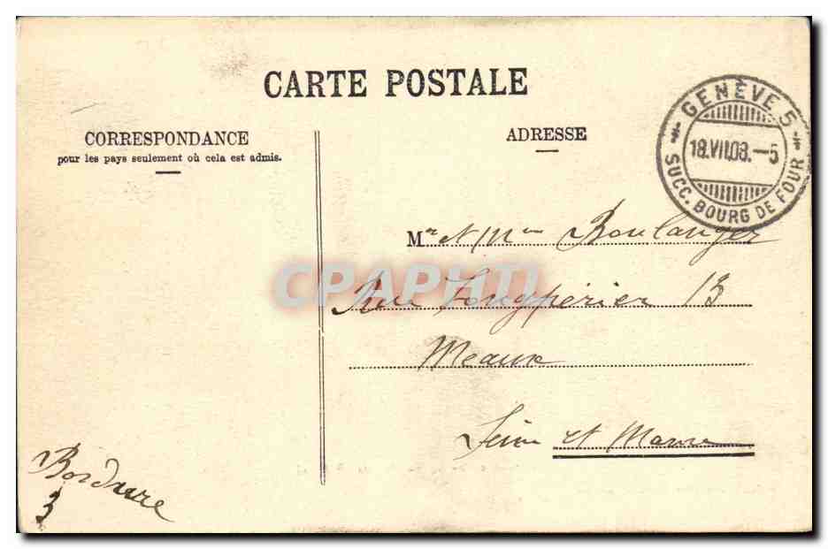 CPA Etang de Crevin Saleve — Rückseite