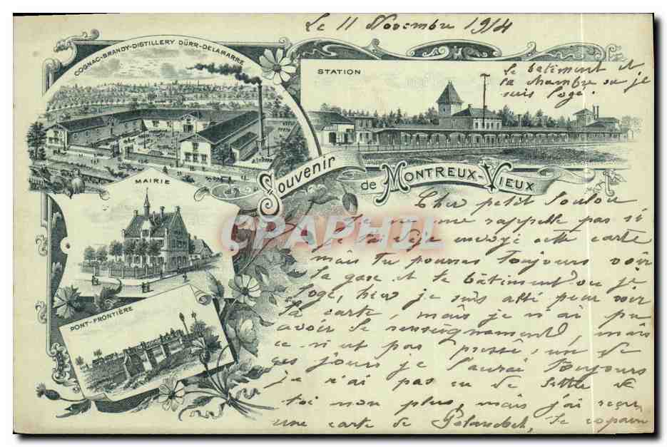 Montreux-Vieux — Souvenir de la station et du pont-frontière — Éditeur non identifié