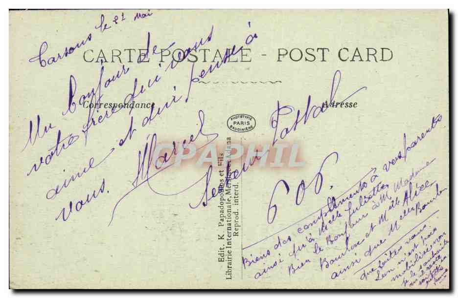 CPA Tarsus Vue Generale Cilicie Turquie — Verso