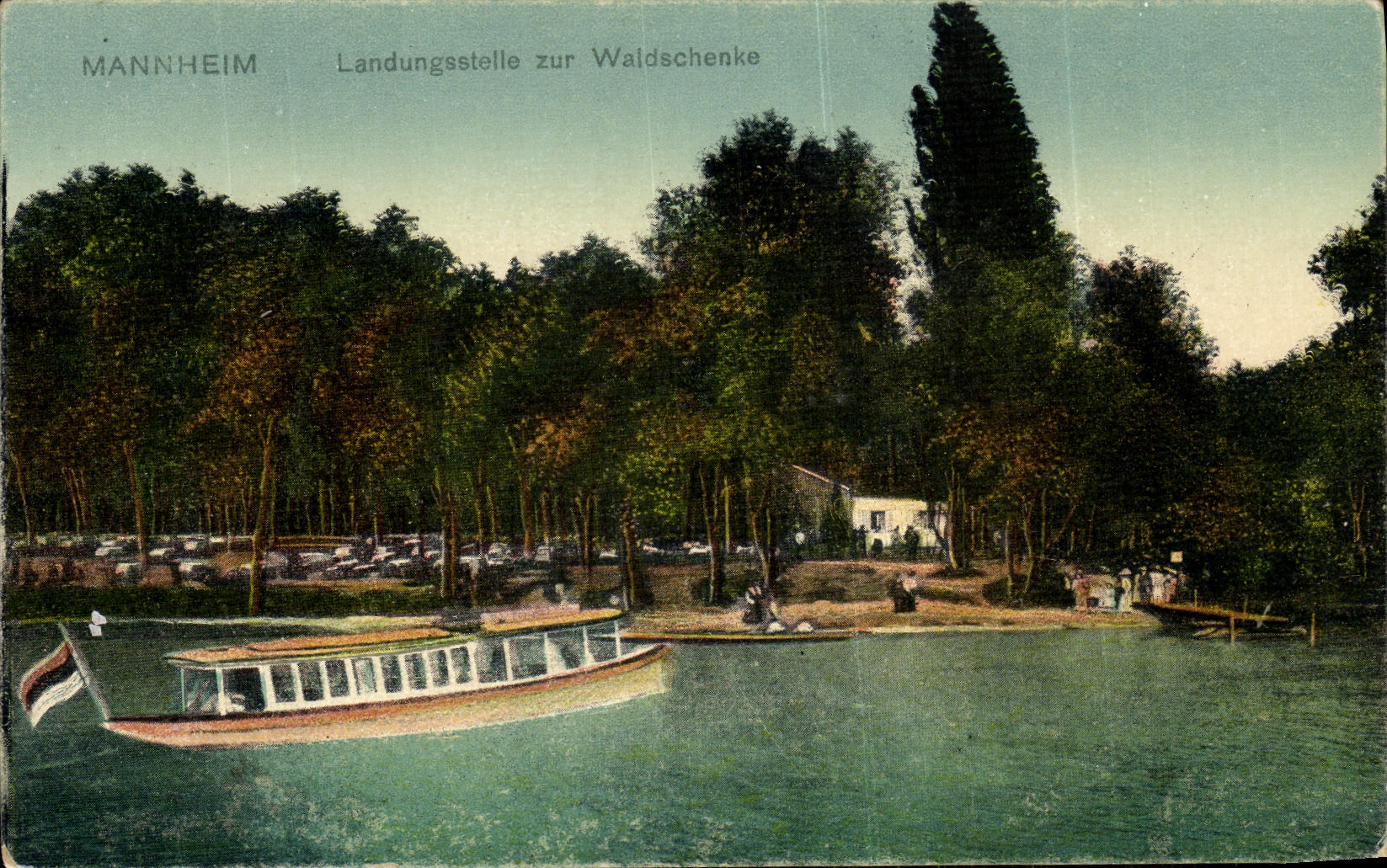 CPA Mannheim Landungestelle Sur Walsdschenke