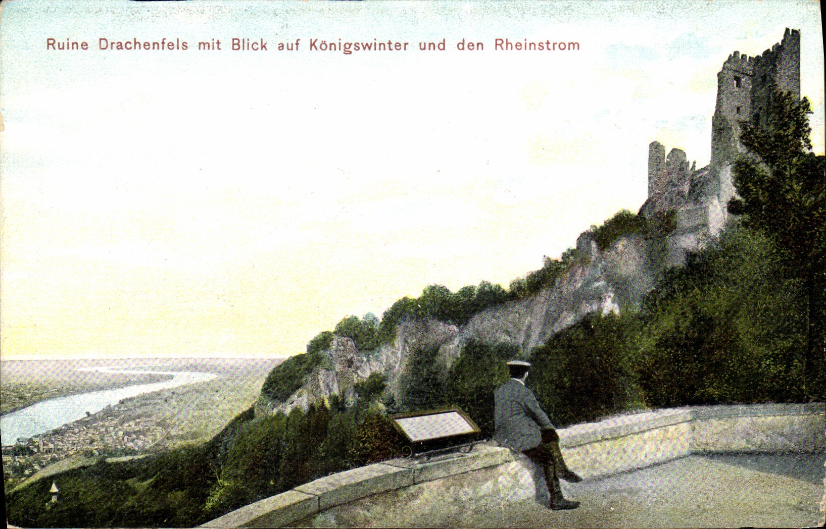 CPA Ruine Drachenfels mit Blick auf Konigswinter und den Rheinstrom