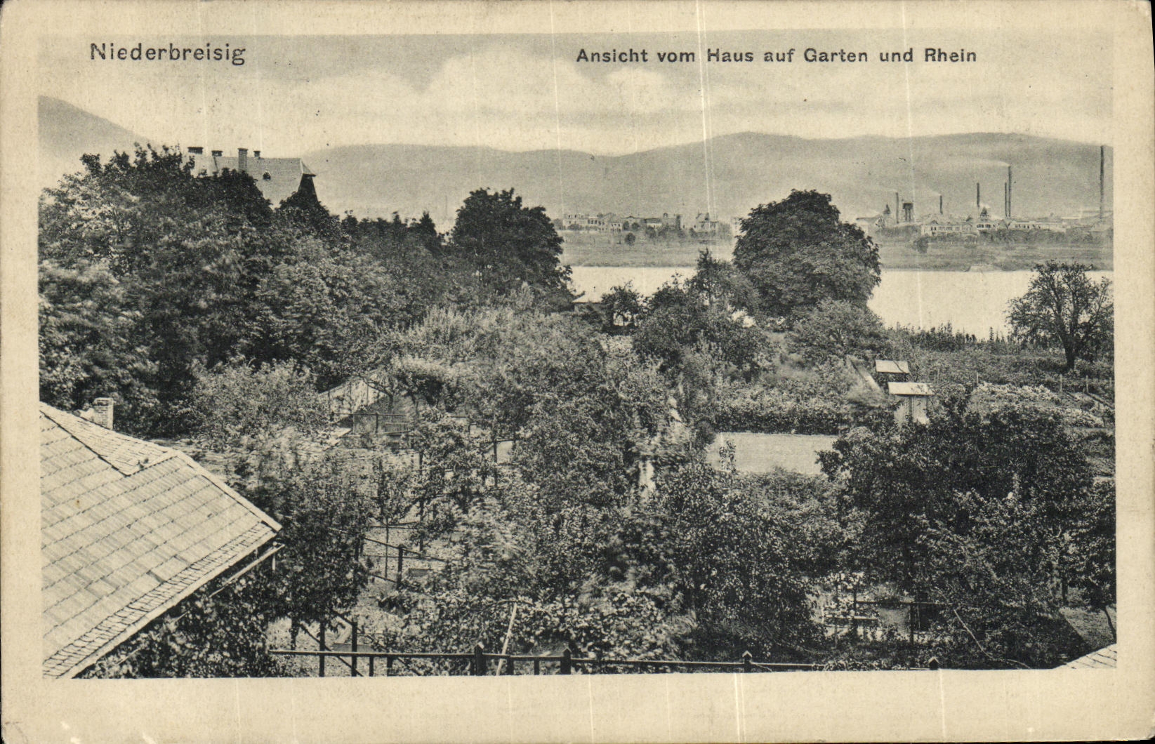 CPA Niederbreisig Ansicht Vom Haus auf Garten und Rhein