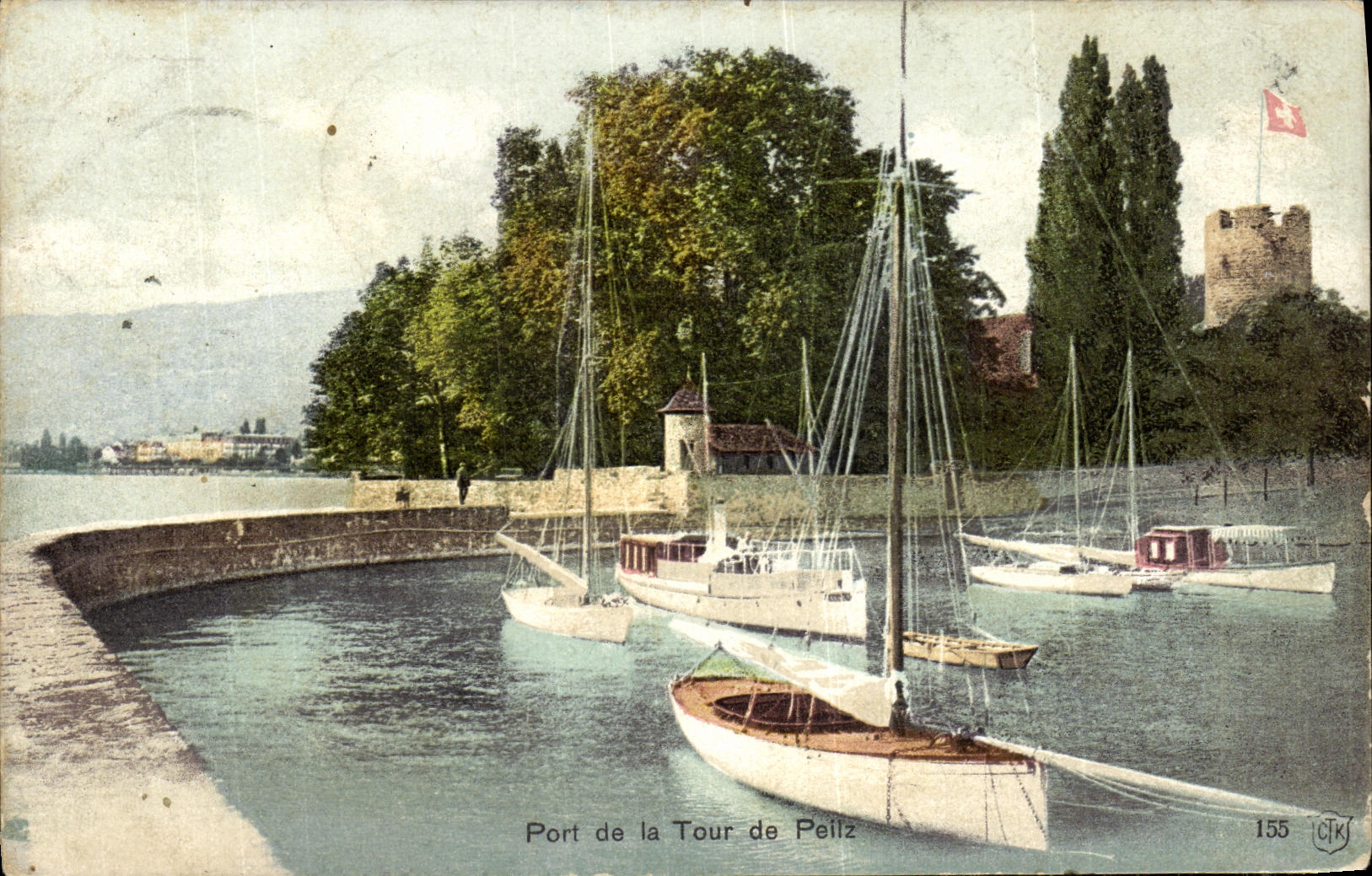 CPA Port de la Tour de Peilz Bateaux Suisse