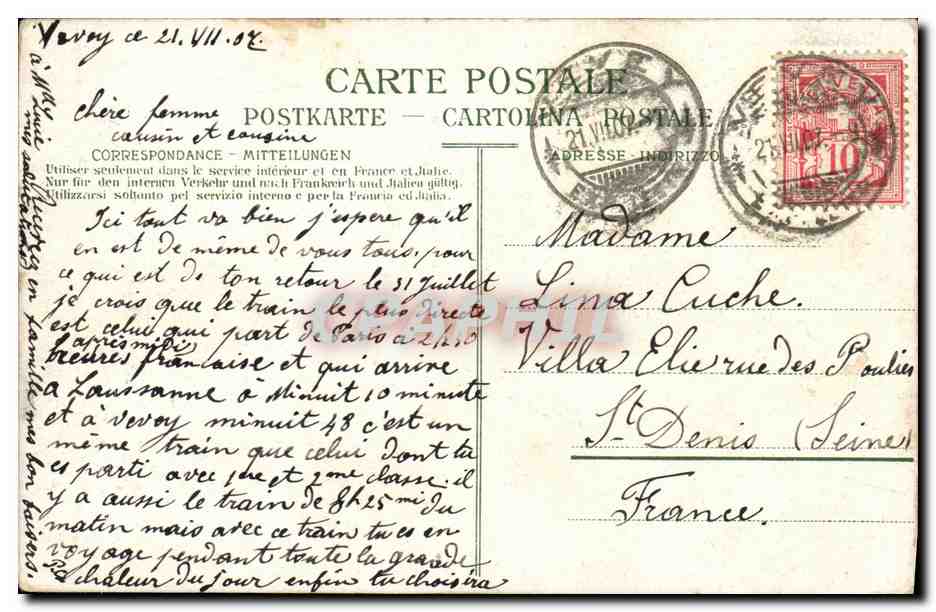 CPA Port de la Tour de Peilz Bateaux Suisse — Back