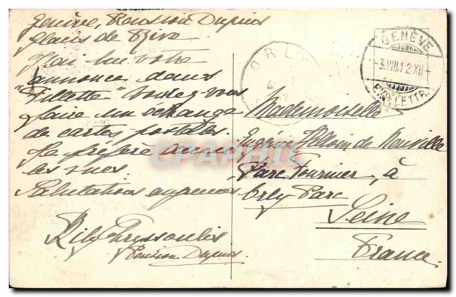 CPA Geneve Monument Brunswick et le Mont Blanc — Verso
