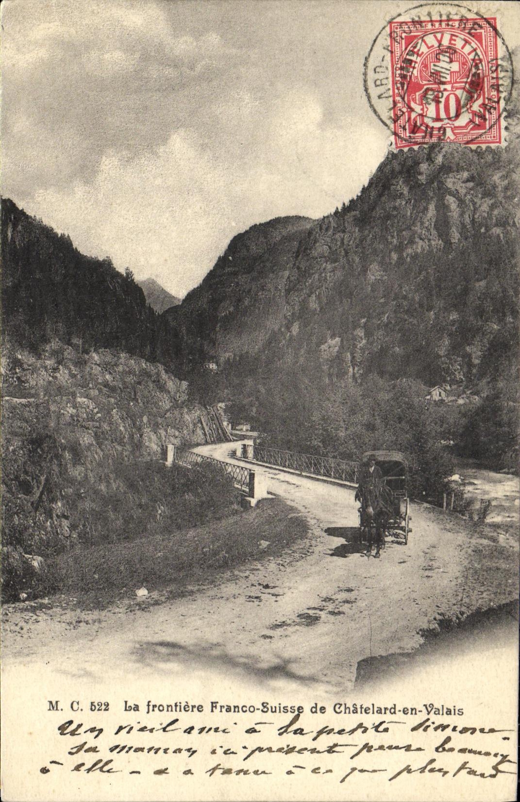 CPA Geneve La Frontiere Franco Suisse de Chatelard en Valais