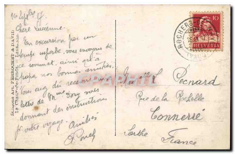 CPA Rochers de Naye Le Sommet — Rückseite