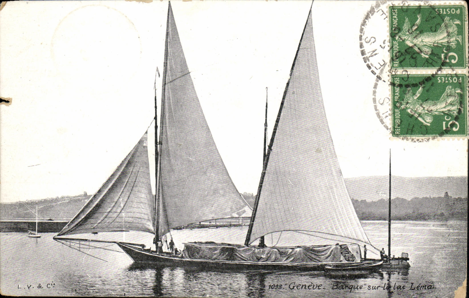 CPA Geneve Sur Le Lac leman Bateau 