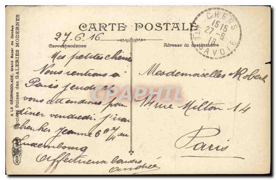 CPA Geneve Sur Le Lac leman Bateau  — Verso