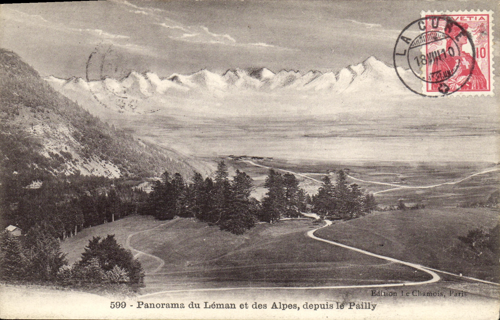 CPA Panorama du Leman et des Alpes Depuis le Pailly