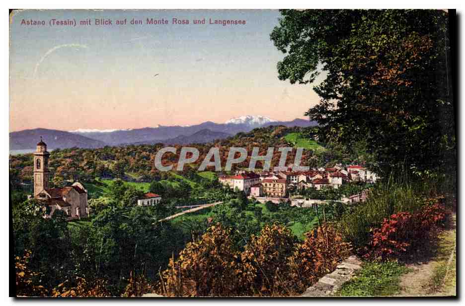 CPA Astano Mit Blick auf den Monte Rose Und Langensee Tessin