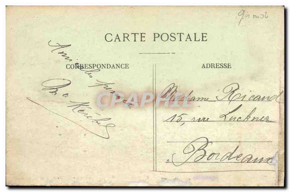 CPA Cerons Le Pont de Cadillac Vu de Ceron — Verso