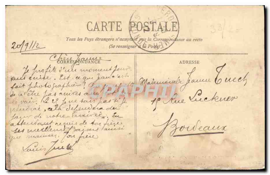 CPA Bureau St Palais Cote d Argent Conche de Concie Villa Primavera — Rückseite