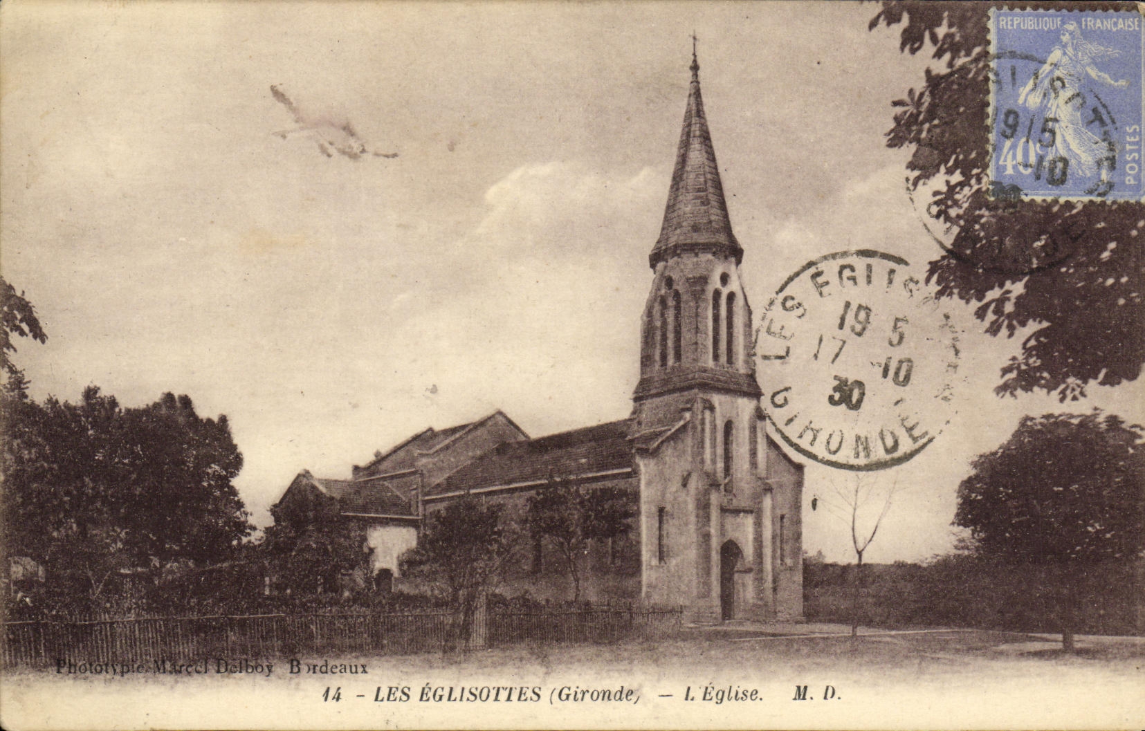 CPA Les Eglisottes L eglise